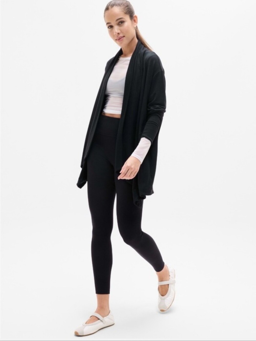 PRANAYAMA Restore Wrap XL Black Open Cardigan - Picture 2 of 11